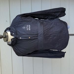RIPNDIP Black Silver Nylon Hood‎ Mens Sz L Half Zip Pullover Windbreaker Jacket